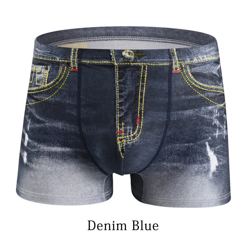 Cotton men's body sculpting boxer briefs in light blue with breathable knit and hip lift design