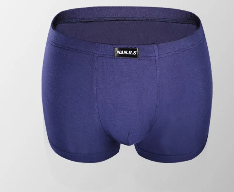 Men's mid-waist modal boxers in solid colours, available in red, black, blue, and more, sizes L to XXXL