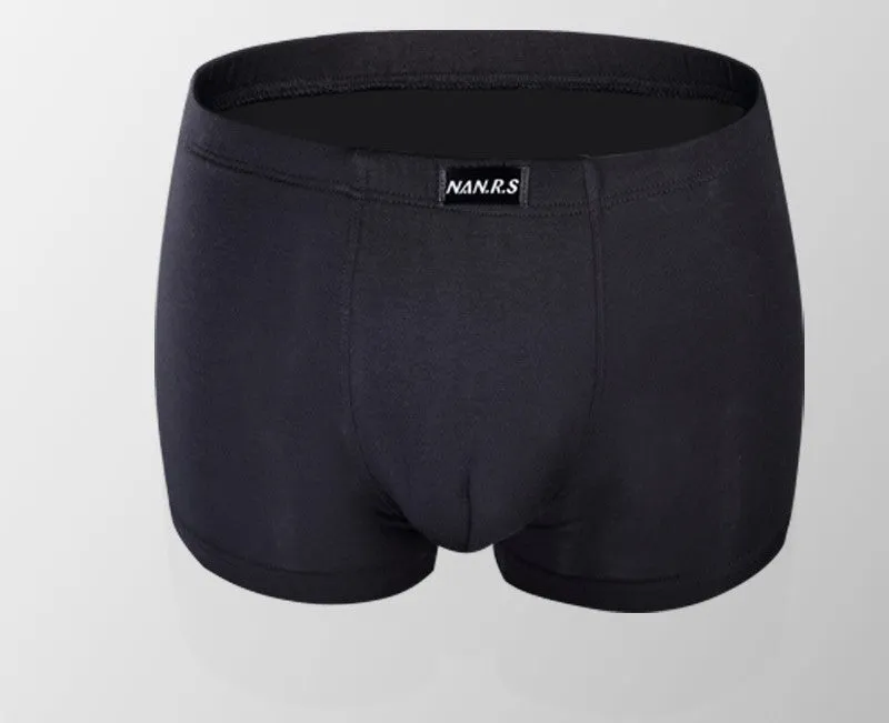 Men's mid-waist modal boxers in solid colours, available in red, black, blue, and more, sizes L to XXXL