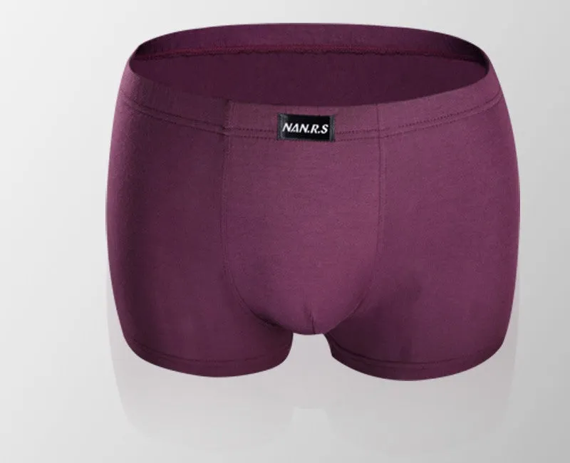 Men's mid-waist modal boxers in solid colours, available in red, black, blue, and more, sizes L to XXXL