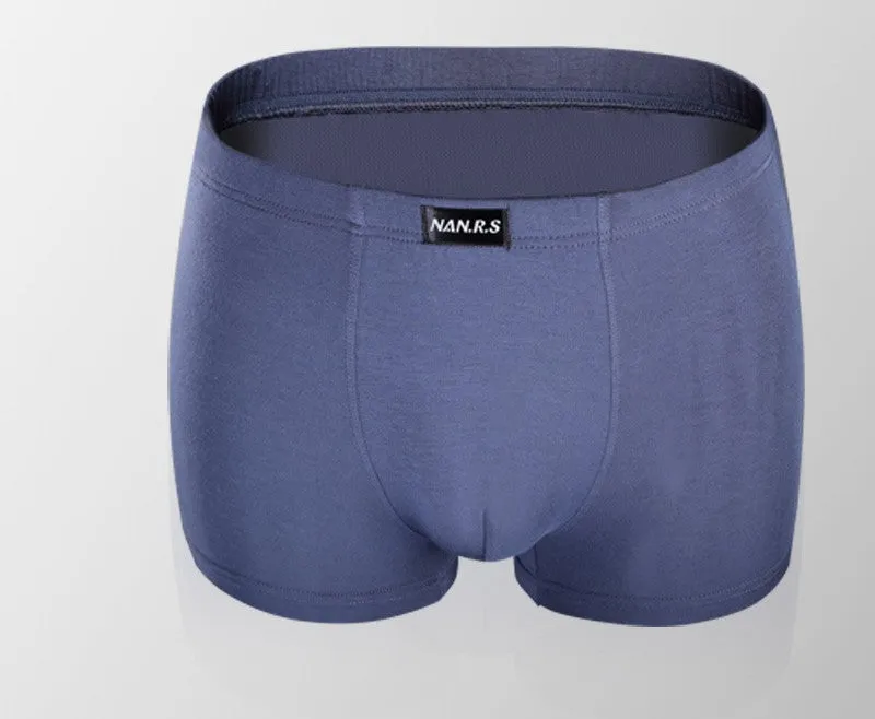 Men's mid-waist modal boxers in solid colours, available in red, black, blue, and more, sizes L to XXXL