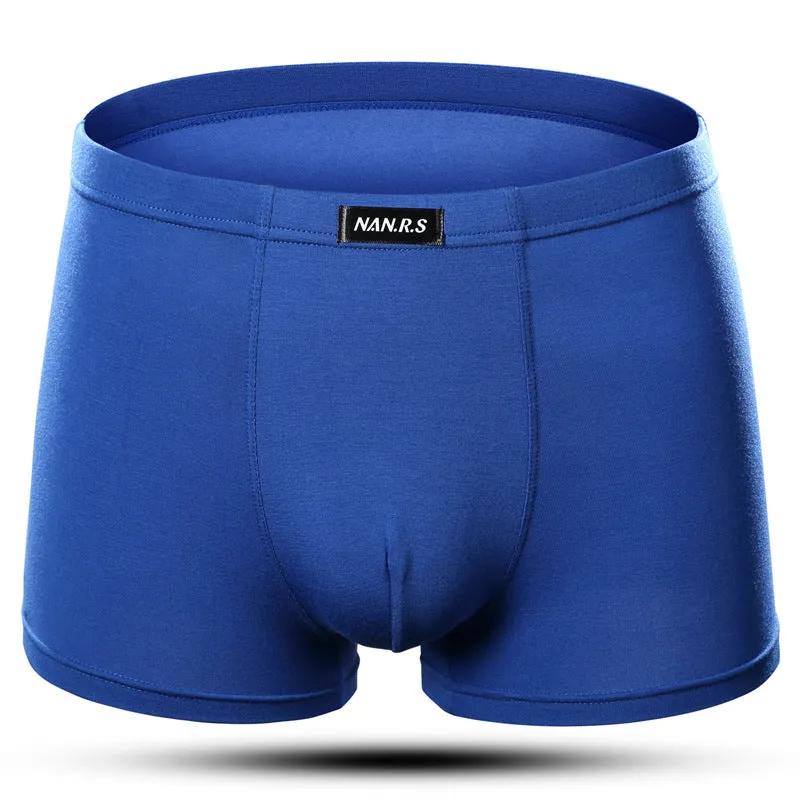 Men's mid-waist modal boxers in solid colours, available in red, black, blue, and more, sizes L to XXXL