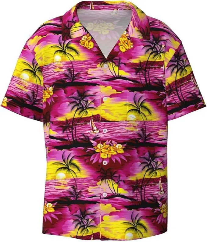 Men's camouflage pattern short sleeve shirt in slim fit, shown in one of seven available colours.
