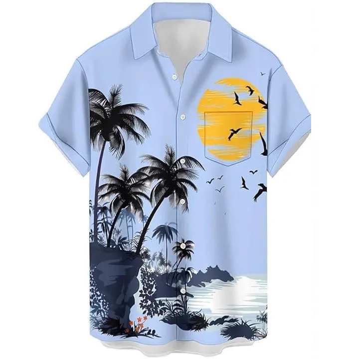 Men's camouflage pattern short sleeve shirt in slim fit, shown in one of seven available colours.