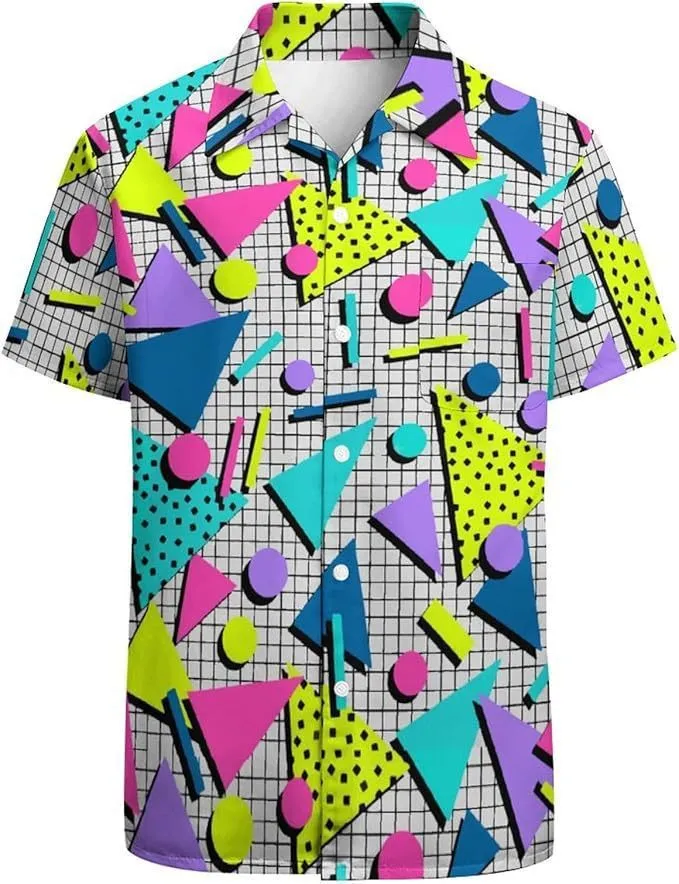 Men's camouflage pattern short sleeve shirt in slim fit, shown in one of seven available colours.