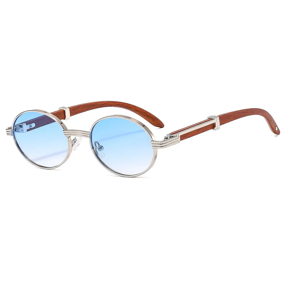 UV protection sun glasses with plastic frame in gold and gray lens for outdoor use