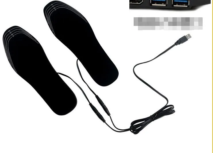 USB rechargeable heated insoles with three temperature settings and full-foot heat coverage