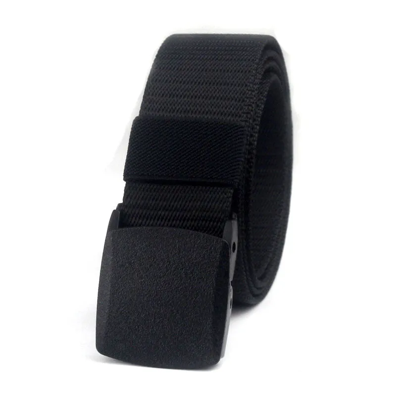Military nylon adjustable belt 120cm with plastic oval buckle in green