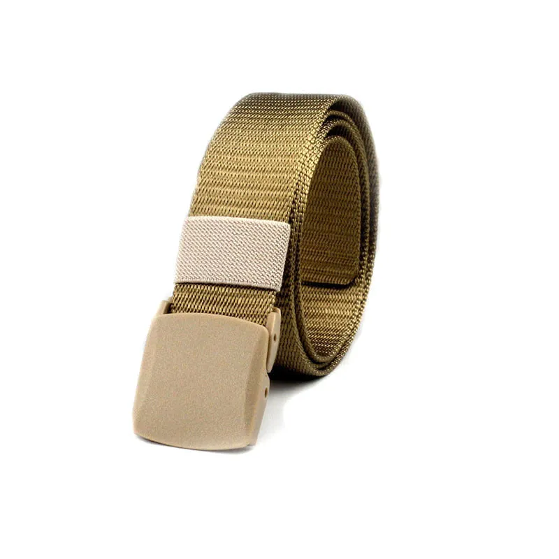 Military nylon adjustable belt 120cm with plastic oval buckle in green