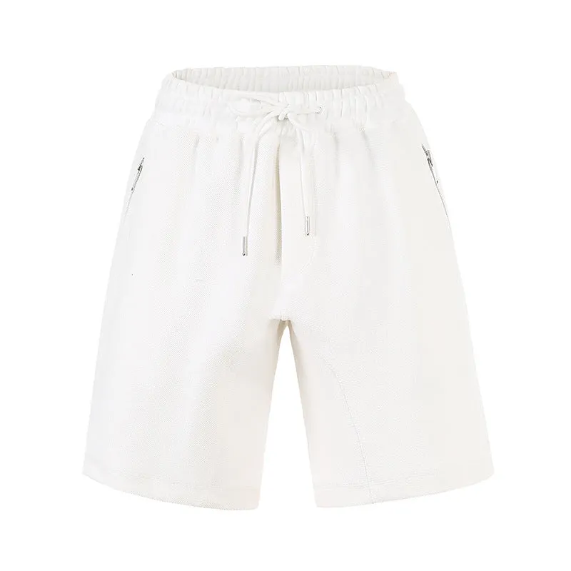 Men's loose running shorts in black, cotton blend, 95% cotton, with loose fit and side pockets