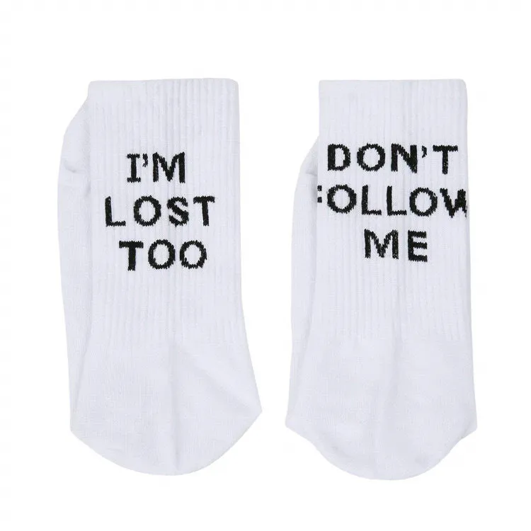 Cotton socks with English alphabet design in black colour option