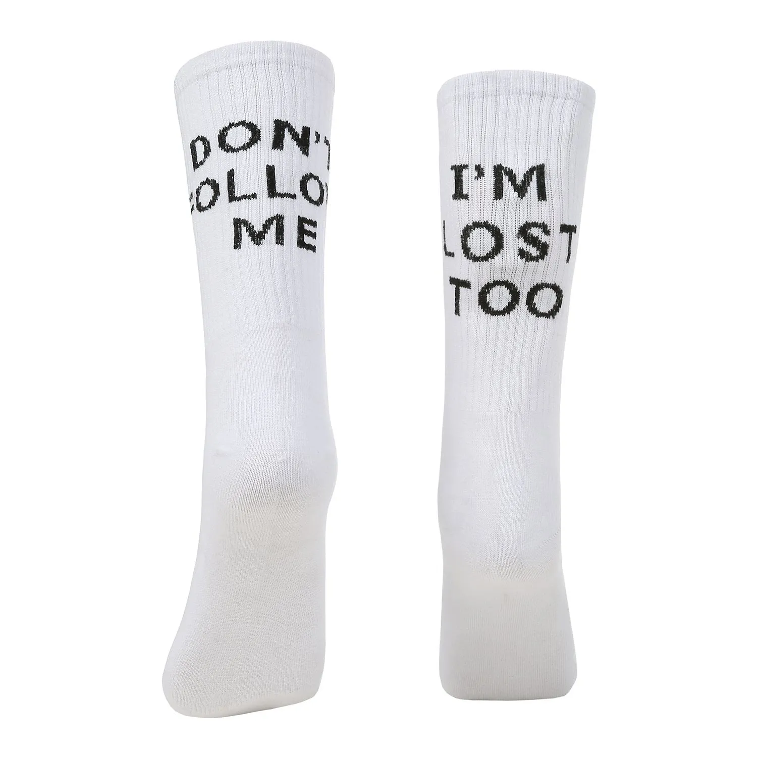 Cotton socks with English alphabet design in black colour option