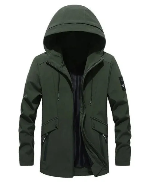 Men's jacket in chemical fibre blend, available in Black, Green, Grey colours