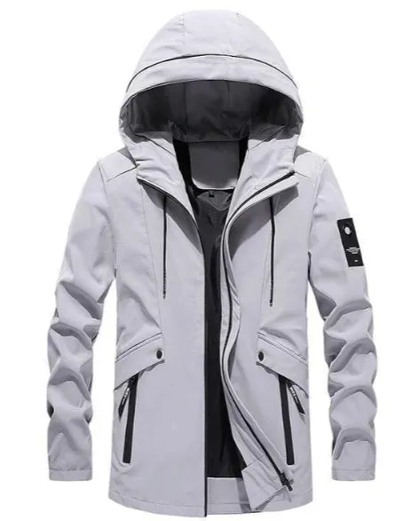Men's jacket in chemical fibre blend, available in Black, Green, Grey colours