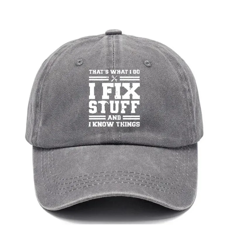 Washed print denim baseball cap with dome crown in retro style, available in multiple colours