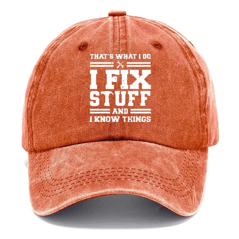 Washed print denim baseball cap with dome crown in retro style, available in multiple colours