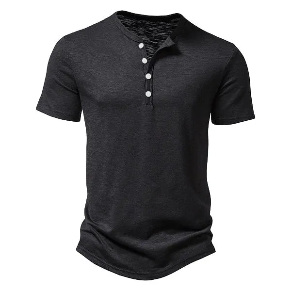 Men's casual solid colour slim-fit short sleeve t-shirt in polyester, colour option shown