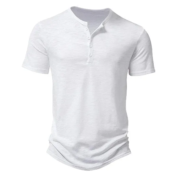 Men's casual solid colour slim-fit short sleeve t-shirt in polyester, colour option shown