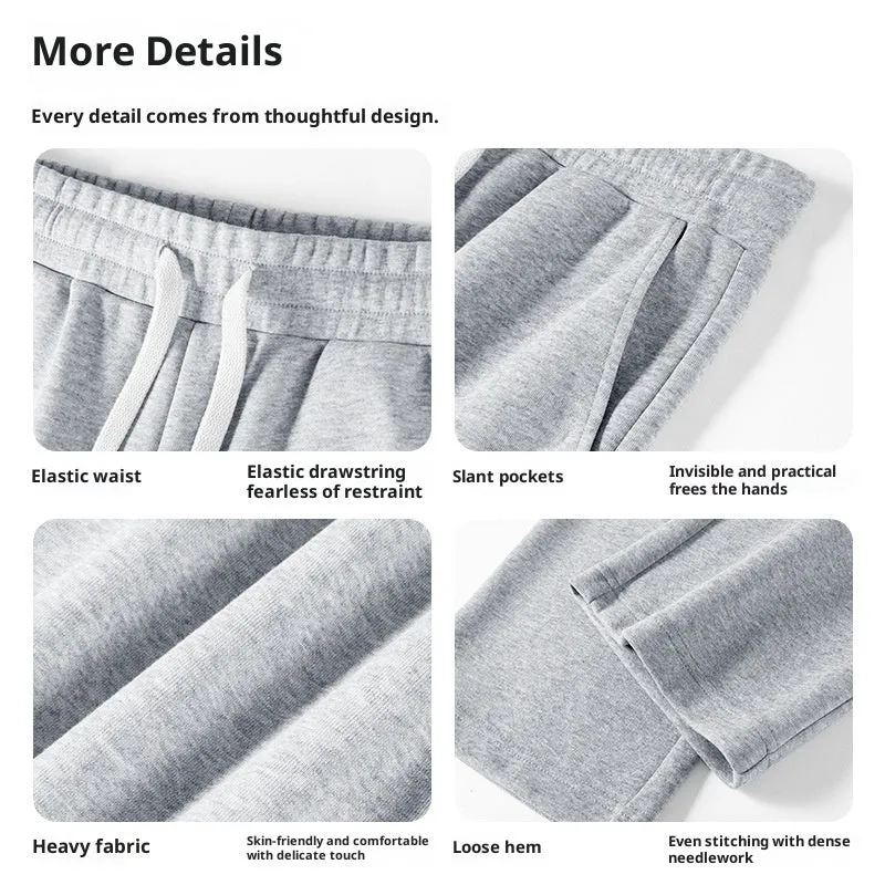 Men's casual high waist straight leg drawstring sweatpants in navy blue, 65% cotton, loose fit