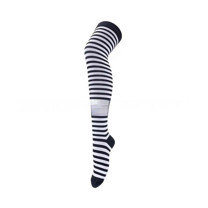 Outdoor sports running cycling long compression socks knee high quick dry polyester in multiple colours