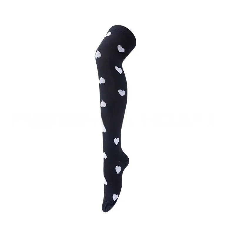 Outdoor sports running cycling long compression socks knee high quick dry polyester in multiple colours