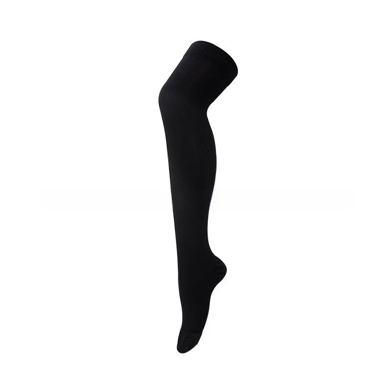 Outdoor sports running cycling long compression socks knee high quick dry polyester in multiple colours