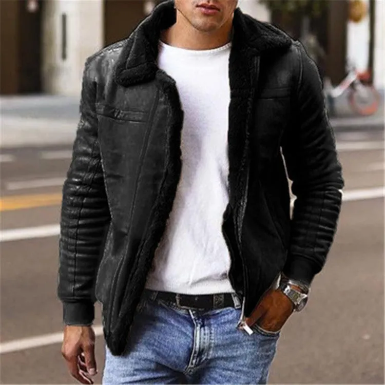 Women's casual biker jacket in grey polyester blend with sanded finish, regular length 50-65cm
