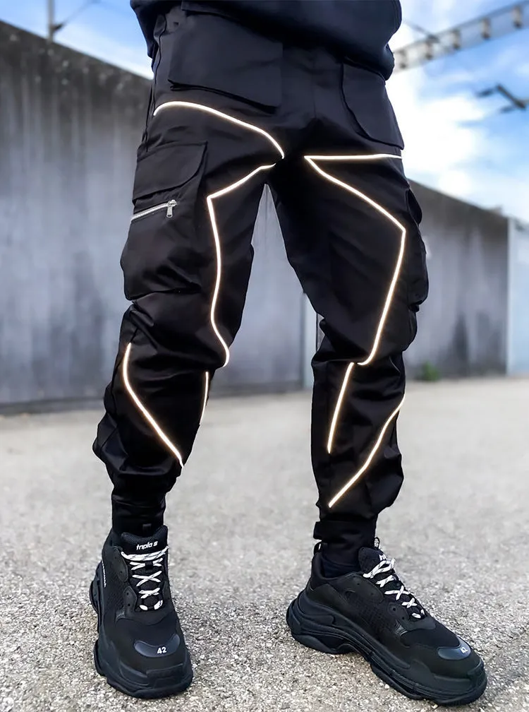 Men's loose fit work trousers in black showing straight leg design with cotton blend liner