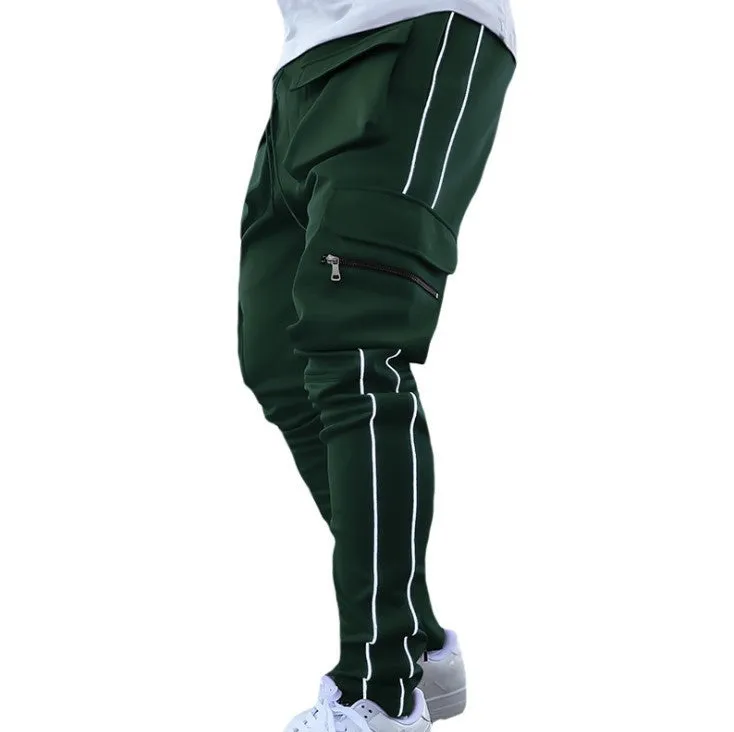 Men's loose fit work trousers in black showing straight leg design with cotton blend liner