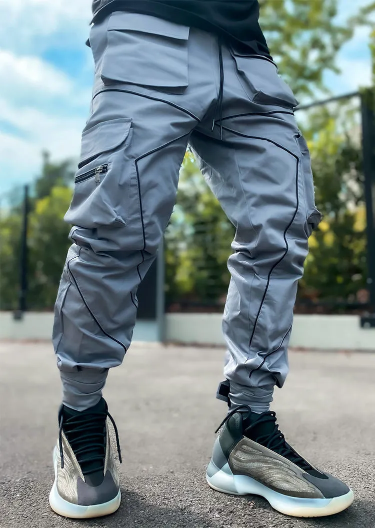 Men's loose fit work trousers in black showing straight leg design with cotton blend liner