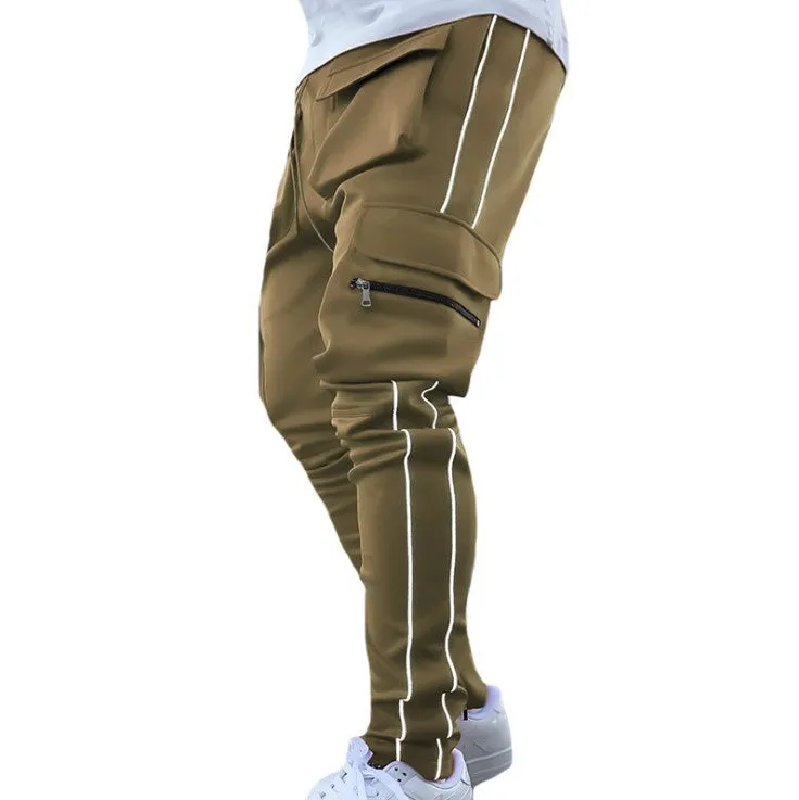 Men's loose fit work trousers in black showing straight leg design with cotton blend liner