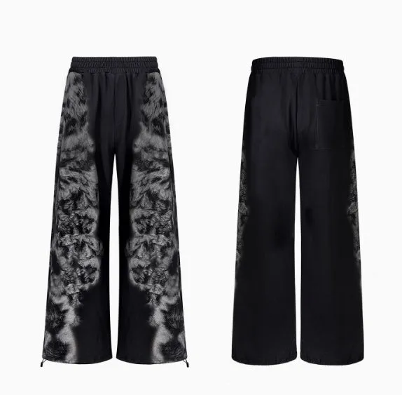 Women's printed loose-fit co-ord set showing hoodie, trousers, and seven-inch shorts together