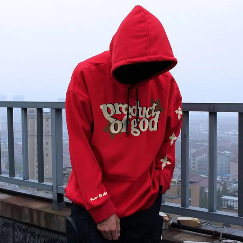 Men's polyester pullover hoodie with drawstring hood and front pocket in blue