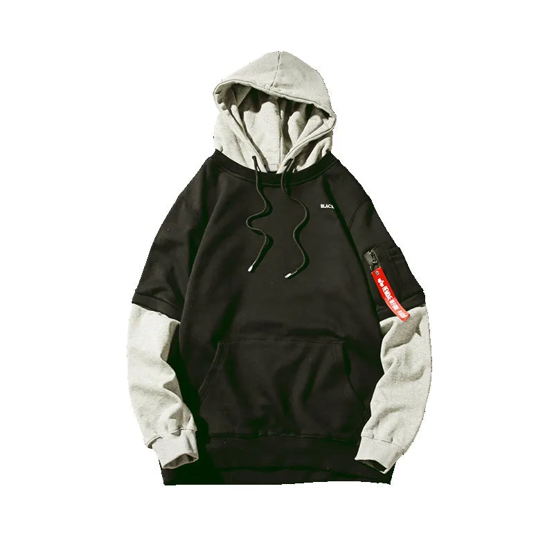 Cotton sweatshirt in black with crew neck and long sleeves, available in sizes M to 5XL