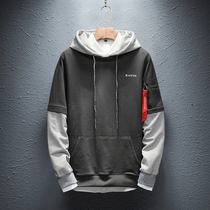 Cotton sweatshirt in black with crew neck and long sleeves, available in sizes M to 5XL
