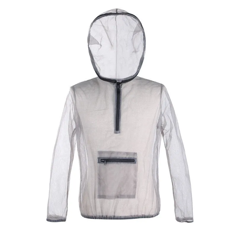 Rayman Jungle Run smoky grey mesh insect-proof jacket for outdoor activities like hiking and fishing