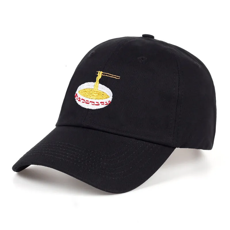 Cotton baseball cap with duck tongue brim and embroidered front Korean style in blue