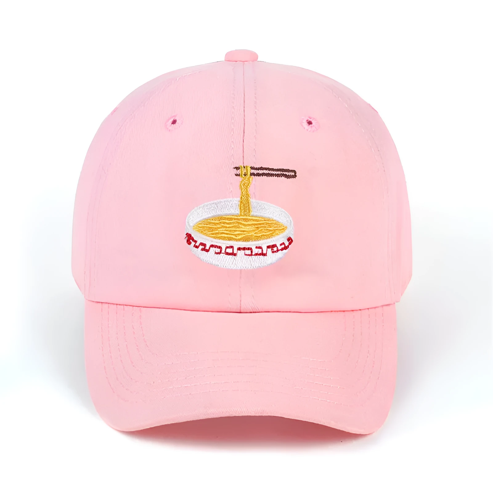 Cotton baseball cap with duck tongue brim and embroidered front Korean style in blue