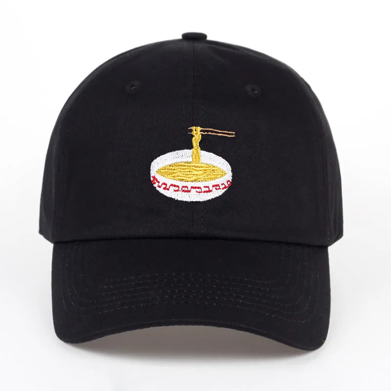 Cotton baseball cap with duck tongue brim and embroidered front Korean style in blue