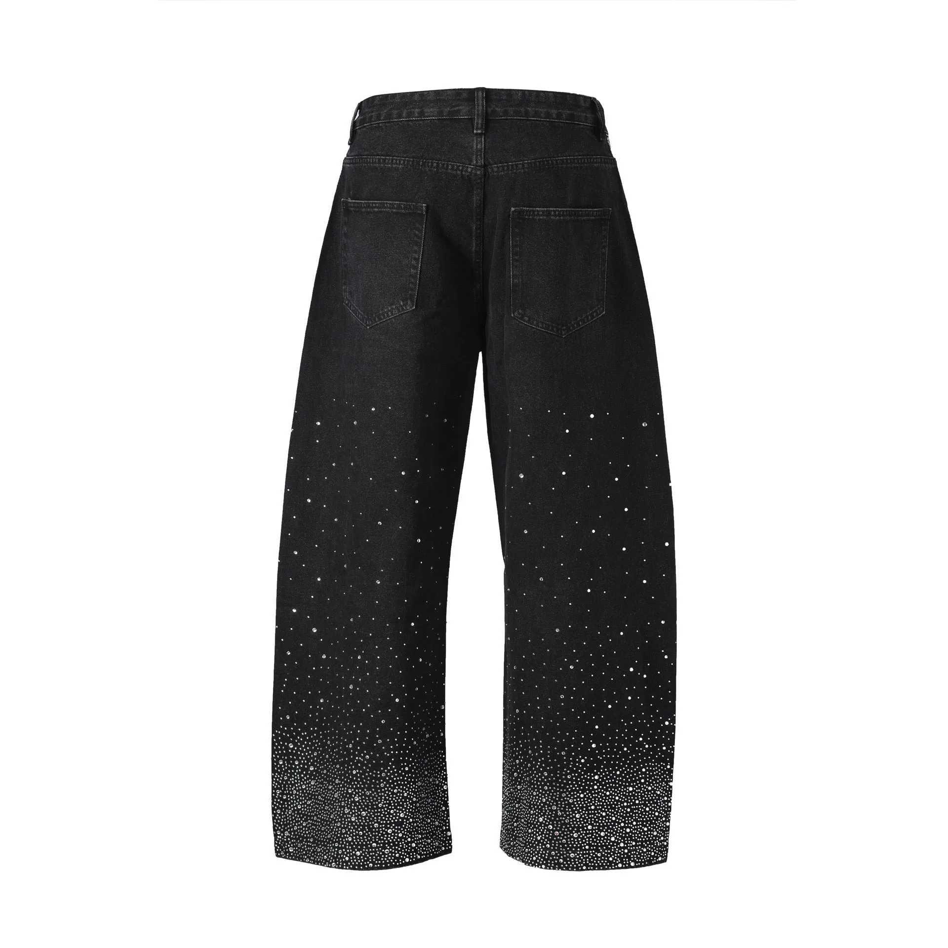 Blue loose-fitting wide-leg cotton trousers for teenagers with European sizing