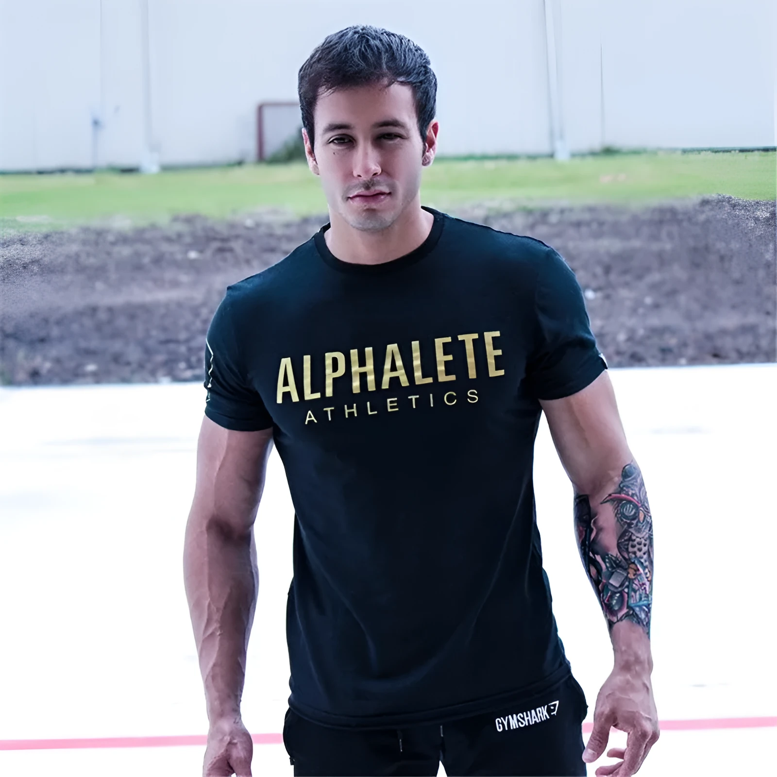 Cotton fitness T-shirt in red, showing front view, available in sizes S to XXL