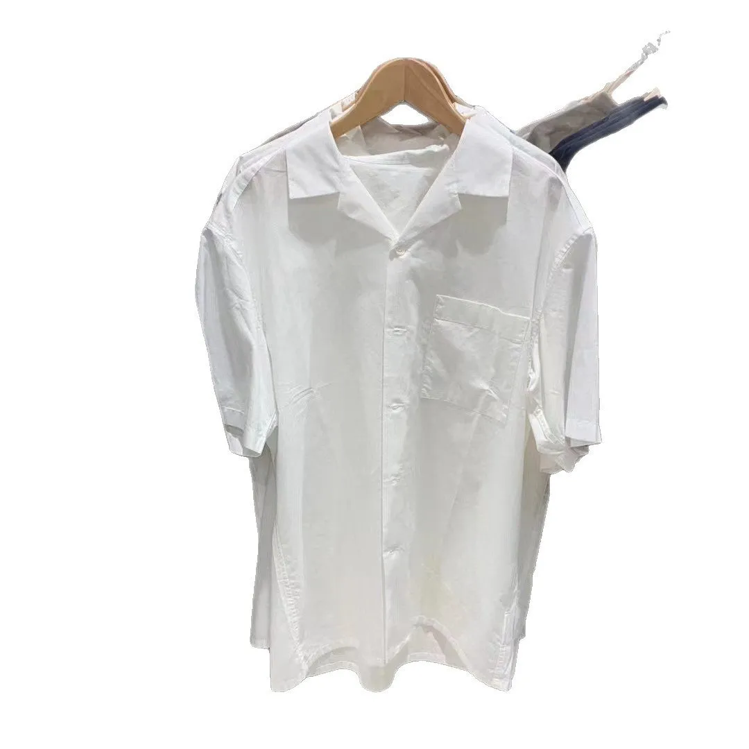 Men's modal cotton blended open collar shirt in cardigan style, beige, front view