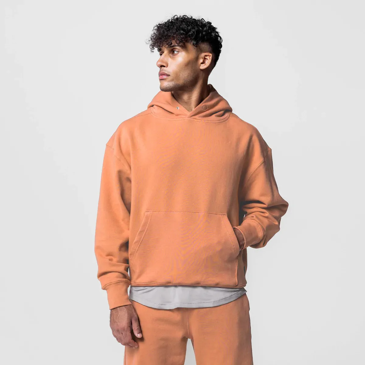 Men's cotton hoodie and jogger tracksuit set in black with pullover top and trousers for sports