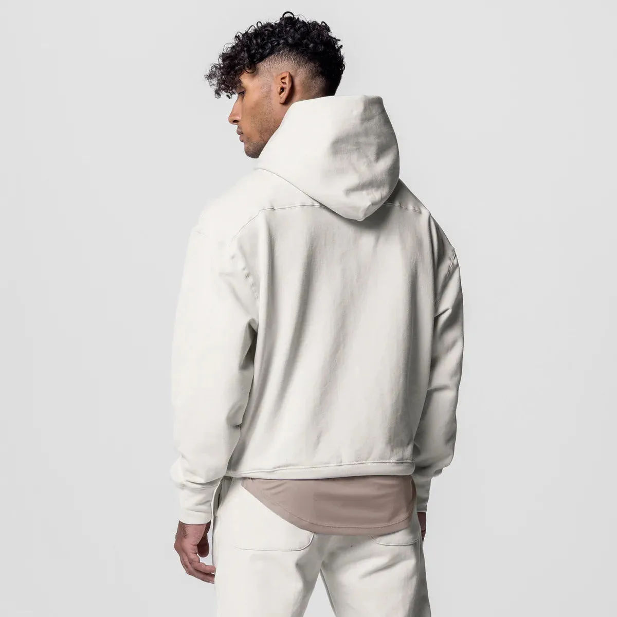 Men's cotton hoodie and jogger tracksuit set in black with pullover top and trousers for sports