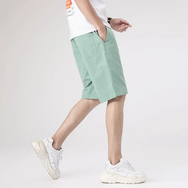 Men's casual sports shorts in 100% polyester, five-point straight leg, black
