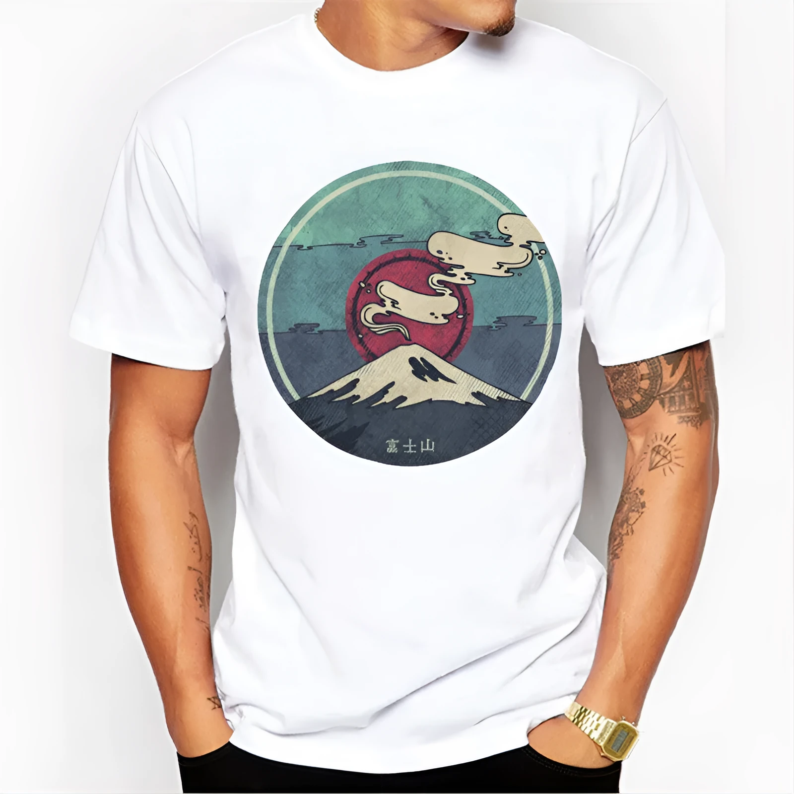 Plain white short sleeve cotton t-shirt front view, available in sizes S to 3XL