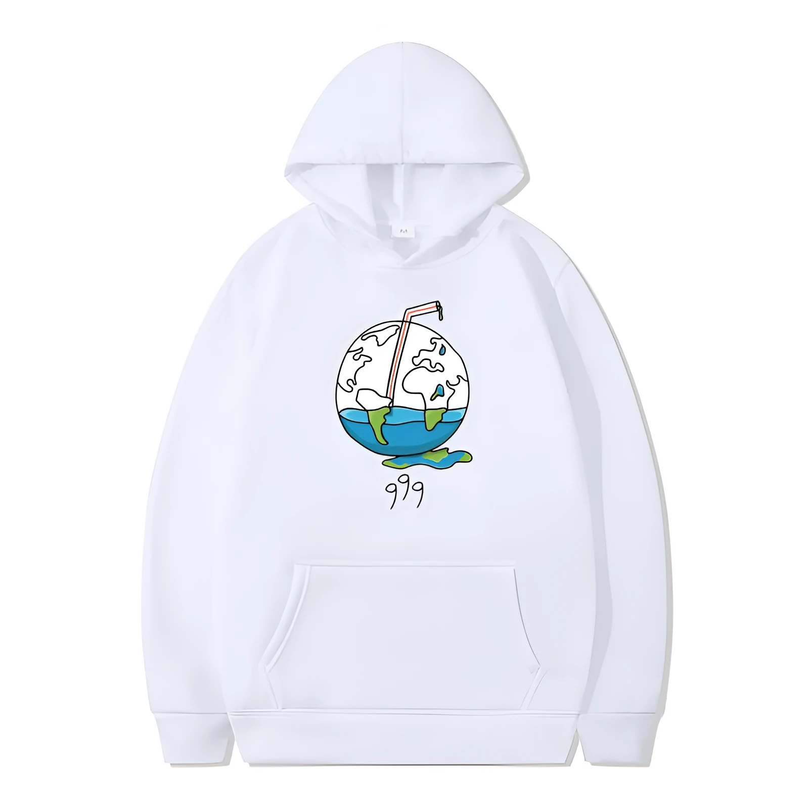Men's printed cotton blend hip hop style hoodie pullover in black, with hood and side seam pockets, long sleeves
