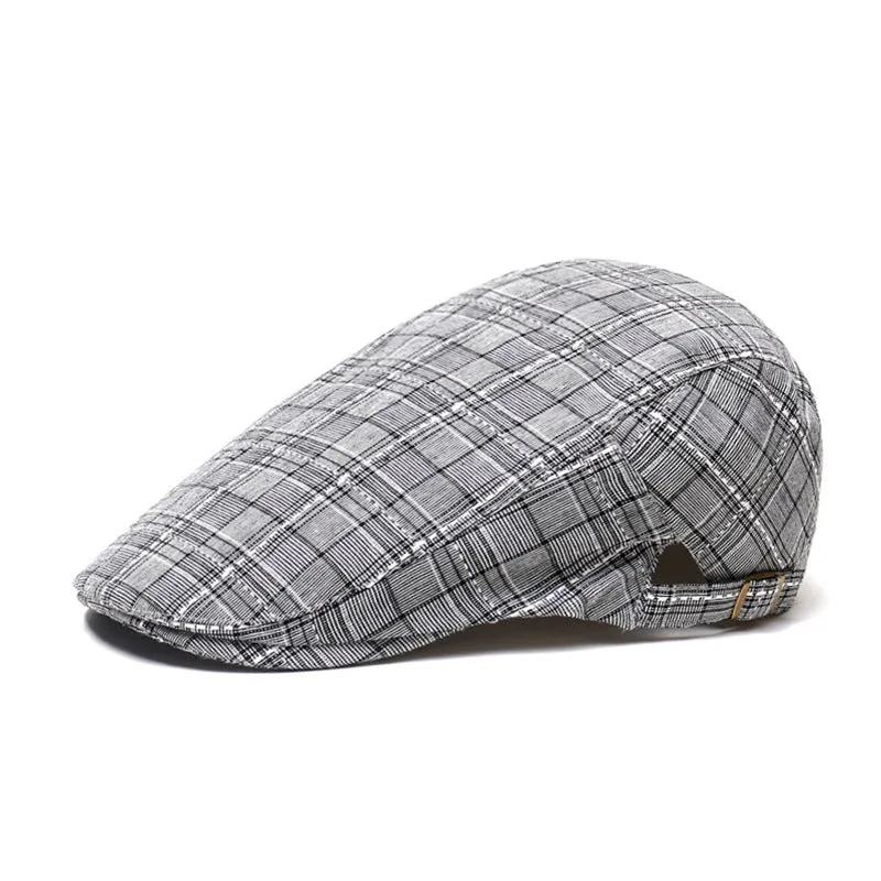 Cotton peaked cap with satin weave, tapered crown, short brim, in four colours: black, coffee, grey, navy blue