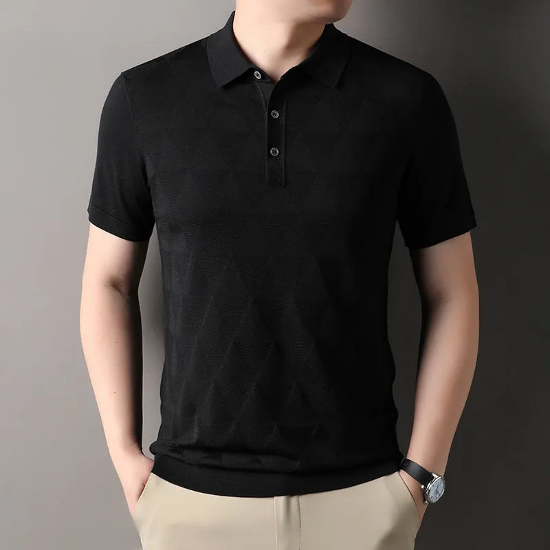 Men's thin ice silk quick-drying short sleeve t-shirt in five colour options