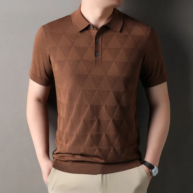 Men's thin ice silk quick-drying short sleeve t-shirt in five colour options